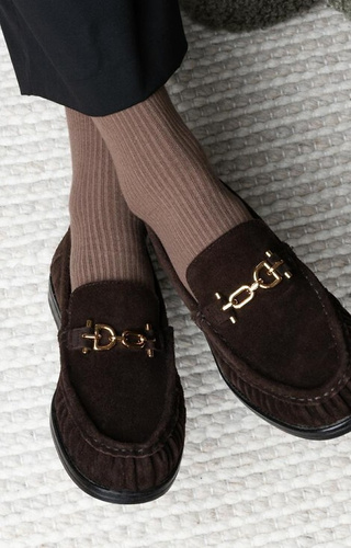 Art. 062 Dámské ponožky Steven 013 tmavě béžové - žebrované, netlačené, bavlněné