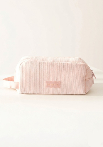Kosmetická taštička Small SENSIS – Růžová, S Logem a Přihrádkami, Na Zip