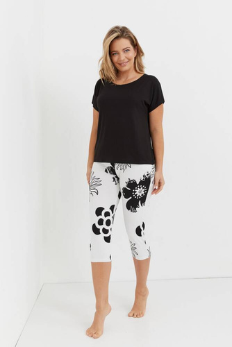743 Elle Forex Dámské pyžamo - černé-ecru