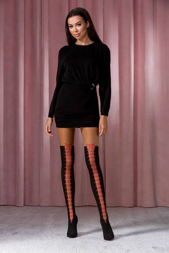 TI114 Dámské punčochové kalhoty 20/60den Passion černá/červená