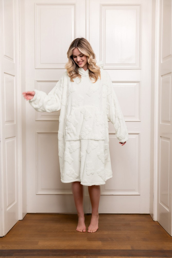 Dámská blůza Italian Fashion - hřejivá, oversize, s kapucí, s motivem medvídka