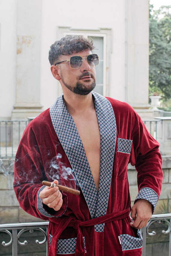 772 Bonjour pánský forexový župan - bordó