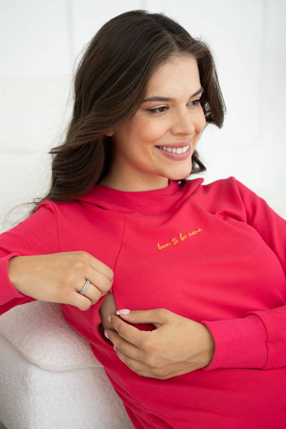 Milk Please bluza do karmienia Milk&Love z kapturem magenta