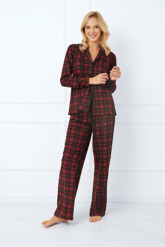 Nicola Dámské pyžamo s dlouhým rukávem, dlouhé kalhoty Italian Fashion - potisk