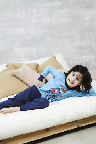 Chlapecké pyžamo Remek s dlouhým rukávem a dlouhými kalhotami Italian Fashion - modré