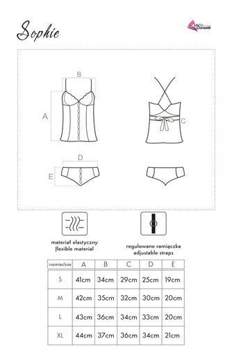 Sophie LC 13053 Set, košilka a tanga LivCo Corsetti Fashion