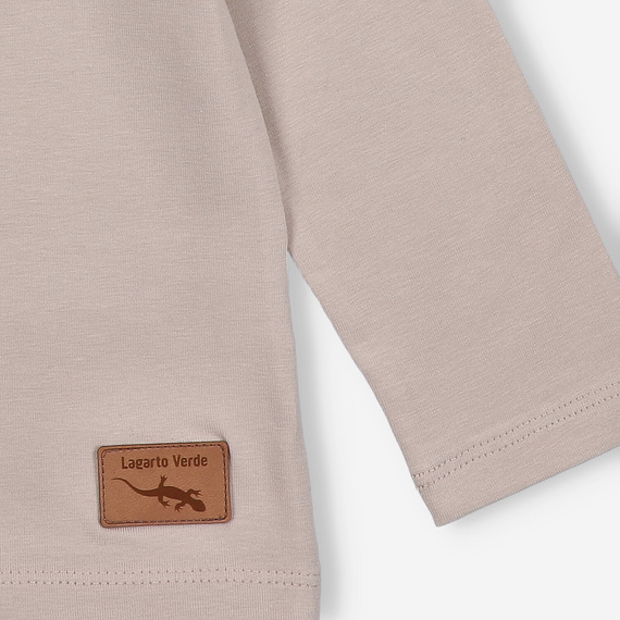 KAR-3005 Dívčí halenka s dlouhým rukávem Lagarto Verde beige - stylová, bavlna, polská výroba