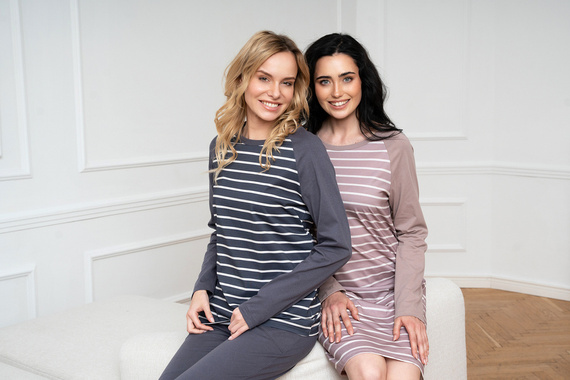 Noční košile Oda Italian Fashion - potisk cappuccino