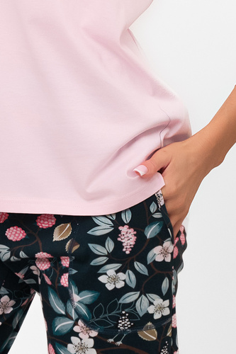 Dámské bavlněné pyžamo Marisal - 3/4 halenka, 7/8 kalhoty Italian Fashion