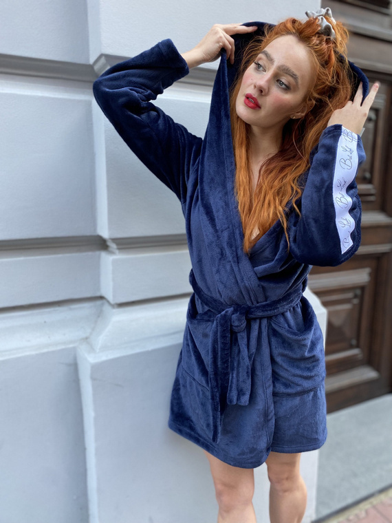 626 Abigail Dámský krátký župan Forex - tmavě modrý