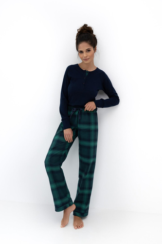 Dámské pyžamo Cassandra Sensis - bavlněné, dlouhé, kostkované