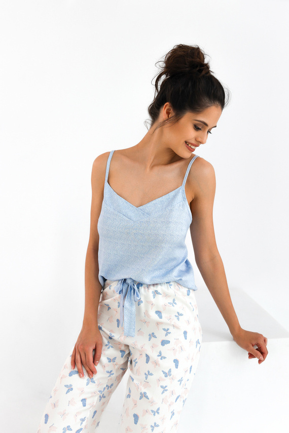 Dámské pyžamo Edita Sensis - modrý melír