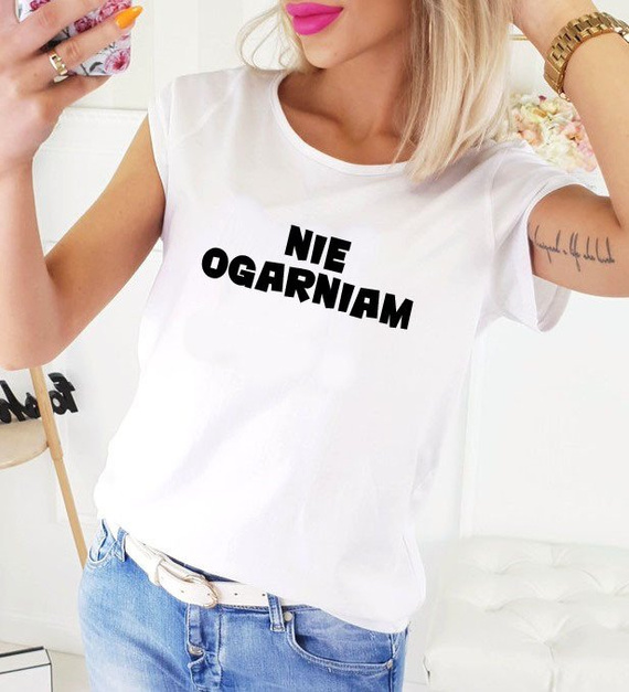 Bluzka dla mamy  "NIE OGARNIAM" Moocha czarny