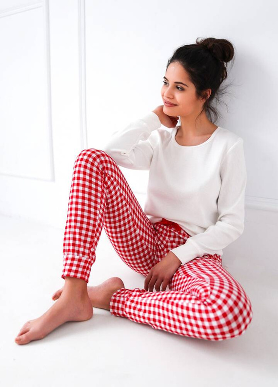Sensis Perfect Dámské pyžamo - krémové a červené