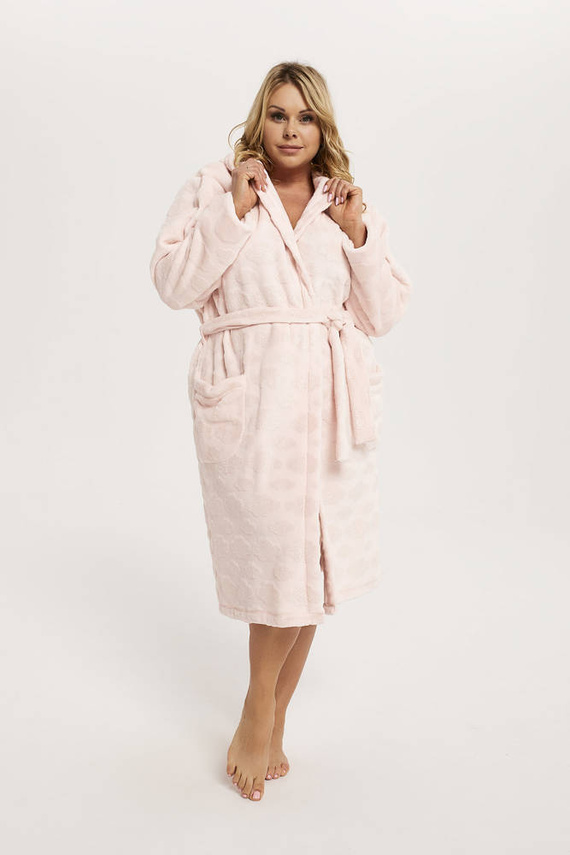 Dámský župan Drina s kapucí Italian Fashion - růžový