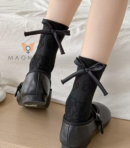 Dámské ponožky Magnetis CO5020 černé - bavlna, žakár s motivem medvídků