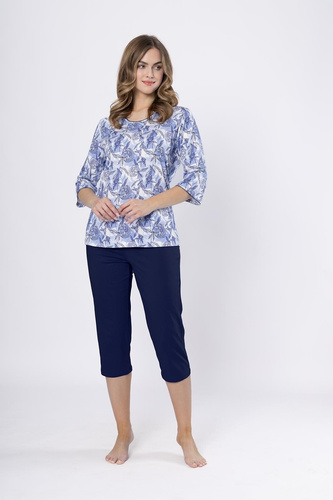 Dámské pyžamo Ewlin 1661 Leveza z džínoviny a bavlny, 3/4 rukávy