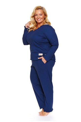 Doctor Nap 7326 - Dámské bavlněné pyžamo plus size s volánky | 100% bavlna, polská výroba - cosmos