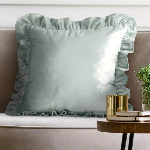 Povlak Brenda 45x45 šalvějový samet Eurofirany volán sage