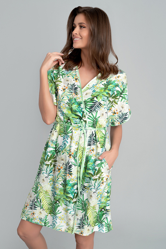 Florina Dámský župan Italian Fashion - potisk listů