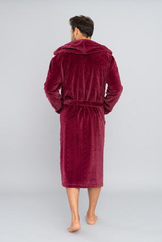 Zygmunt Pánský župan s kapucí Italian Fashion- burgundy
