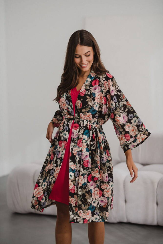 Garden Szlafrok bambusowy z lnem Milk&Love 