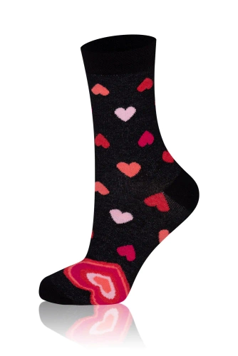 M30D Serce Pánské dlouhé ponožky Italian Fashion - černé