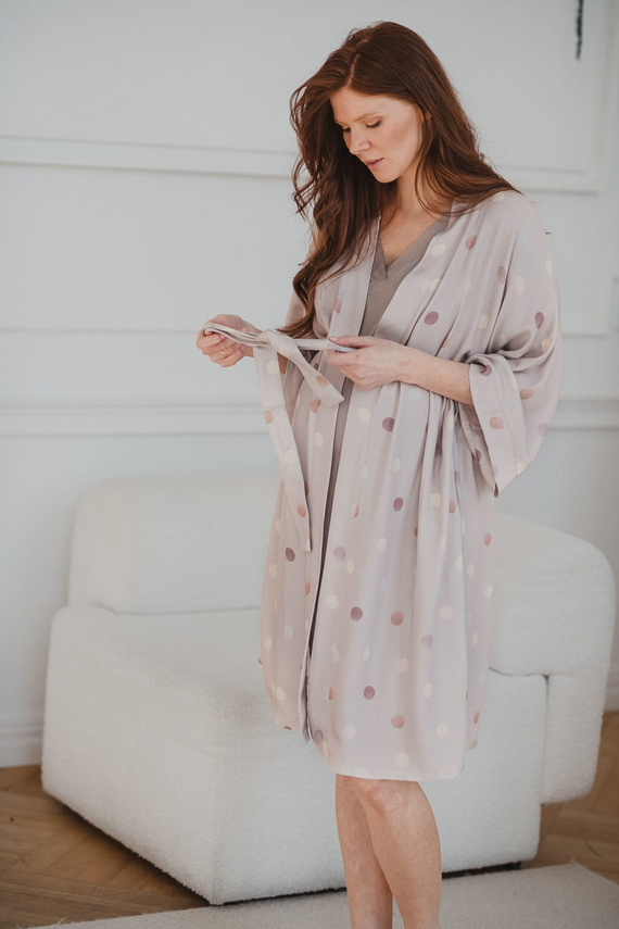 Polka Dots szlafrok bambusowy ciążowy Milk&Love