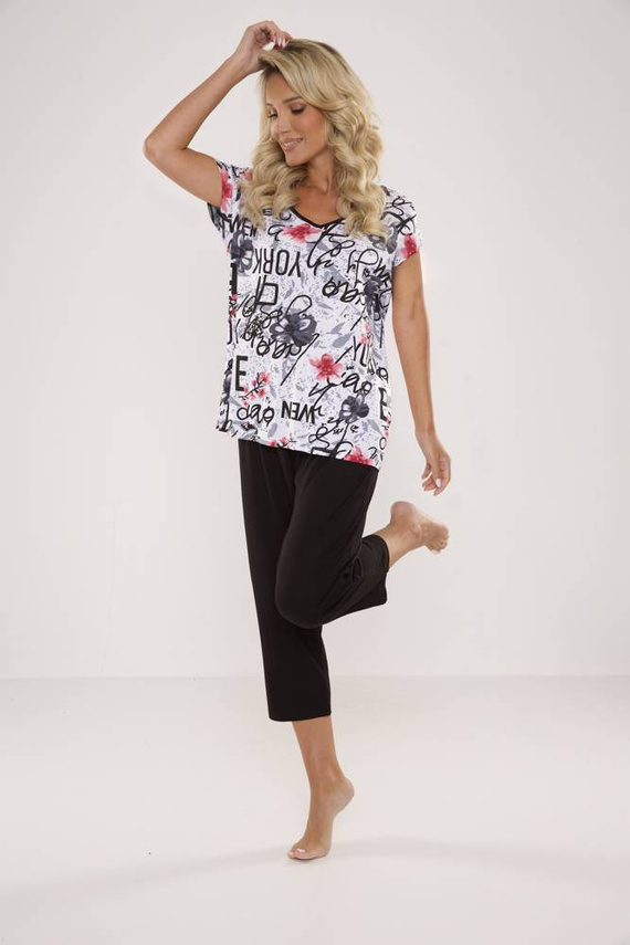 676 Dámské pyžamo s podrážkou Forex - bílé