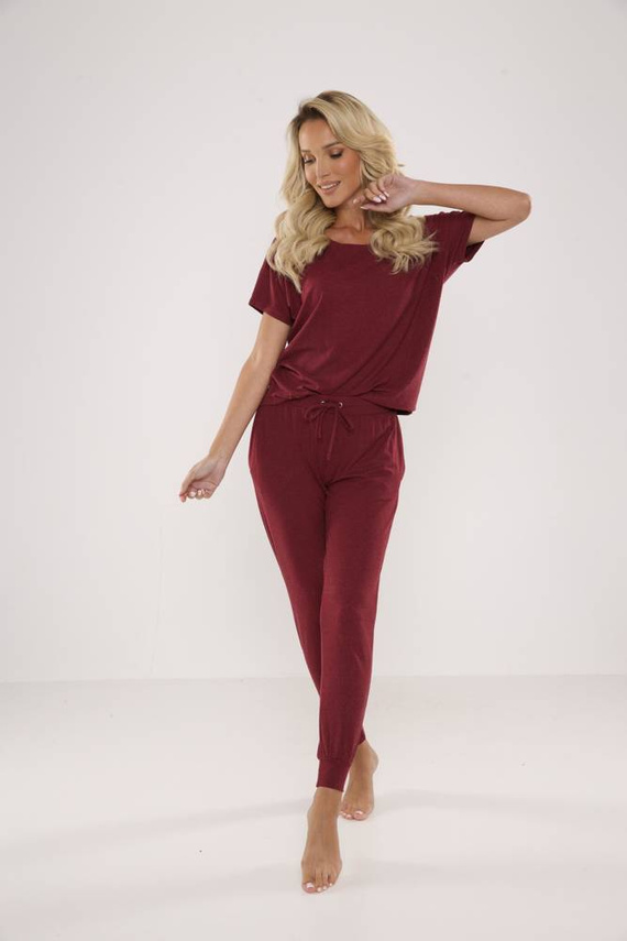 524 Paula Dámské pyžamo De Lafense - bordó
