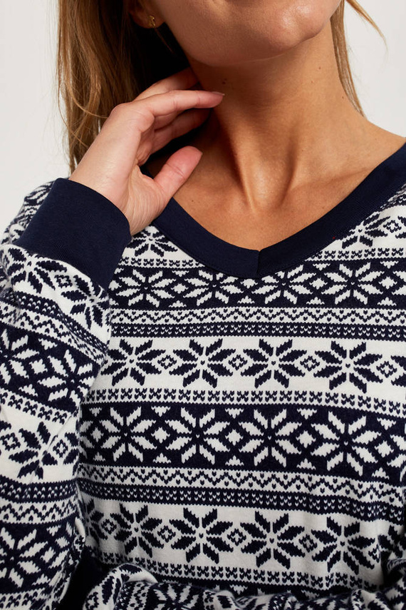 Alaska Dámské pyžamo s dlouhým rukávem, dlouhé kalhoty Italian Fashion - potisk/zelená