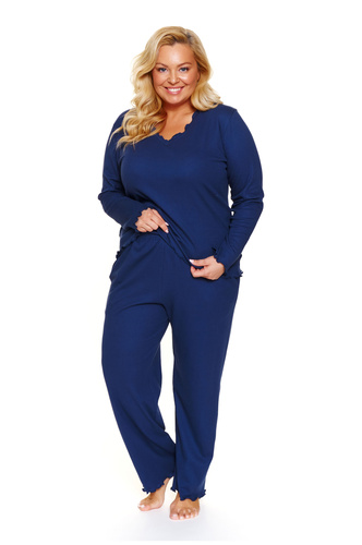 Doctor Nap 7326 - Dámské bavlněné pyžamo plus size s volánky | 100% bavlna, polská výroba - cosmos