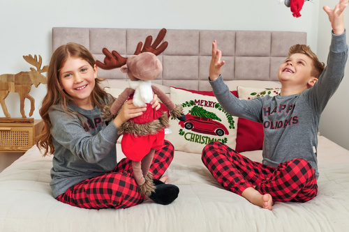 7345 Tmavě šedé dětské pyžamo Doctor Nap - 100% bavlna