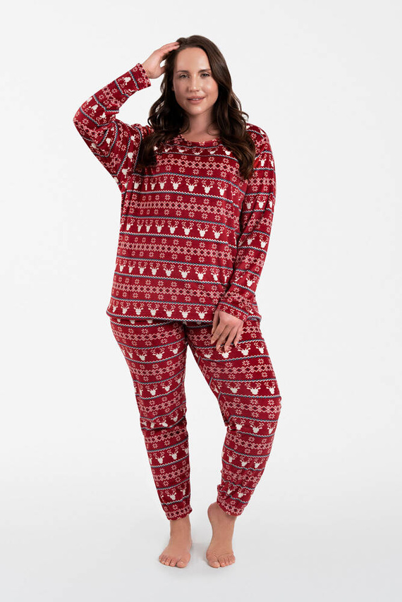 Island Fleece dámská souprava Italian Fashion - vínový potisk