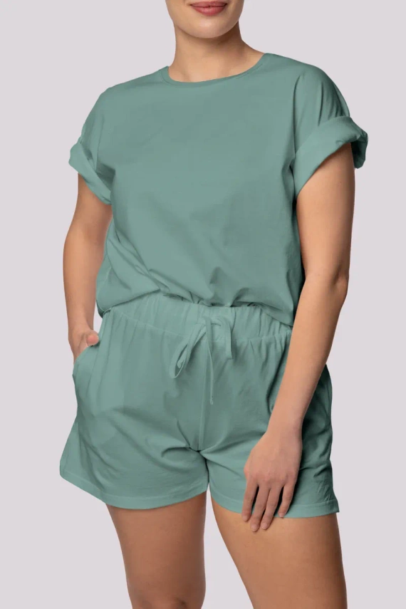 Bliss dámské pyžamo s krátkým rukávem Mona olivově zelená