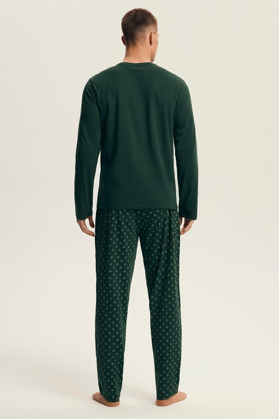 Henderson Core 43478 Svěží zelené pánské pyžamo - bavlna, dlouhý rukáv, elegantní balení