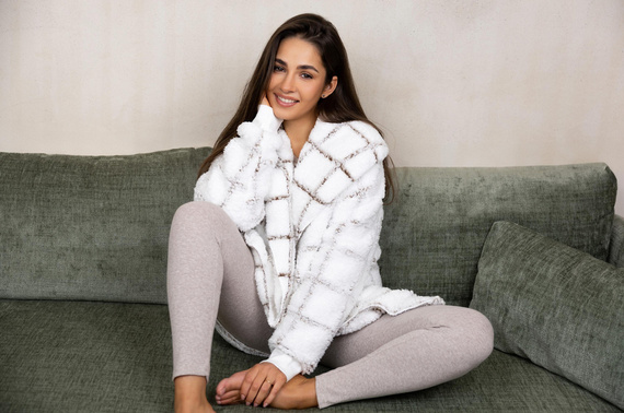 Sensis Delphine Cardigan - bíle pruhovaný