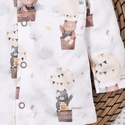 Nini Kojenecký Kabátek  Balloon Friends 100% Organická Bavlna – Polská Výroba