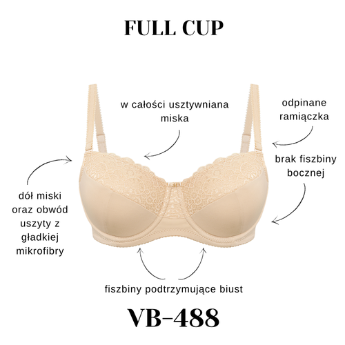 Podprsenka full cup Vena VB-488 pohodlná měkká stabilní opora