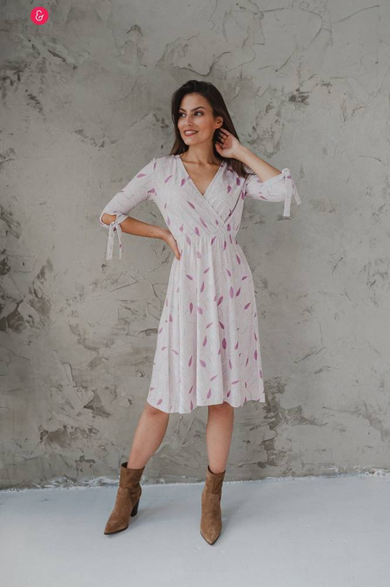  Two Ways MIDI Sukienka ciążowa i do karmienia Milk&Love granatowa w listki