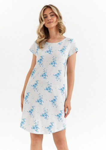 491 Dámská noční košile Cana light melange bavlna krátký rukáv pohodlná