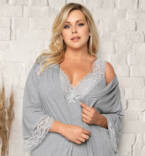 Župan Samaria Italian Fashion 3/4 rukáv - šedý