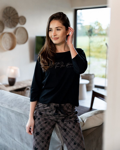 Sensis Reach For The Stars Dámské pyžamo - černohnědé