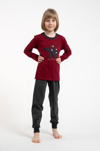 Chlapecké pyžamo Morten Italian Fashion burgundy/c.melange