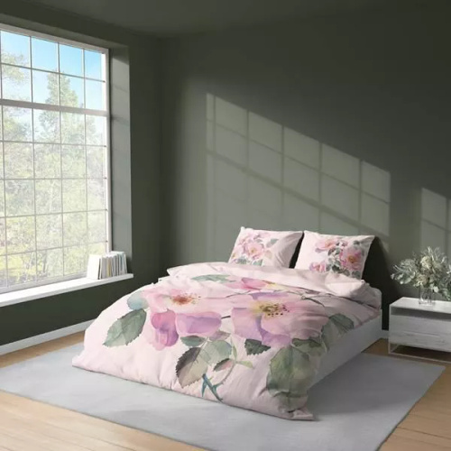 5426 3D ložní prádlo z mikrovlákna v pastelových barvách divokých růží - Detexpol