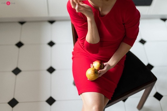 Sukienka do karmienia Milky Dress Milk&Love długi rękaw karminowa czerwień