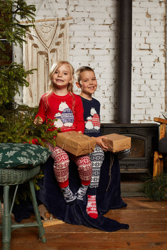 Arktyka Dětské pyžamo Italian Fashion - červená/potisk