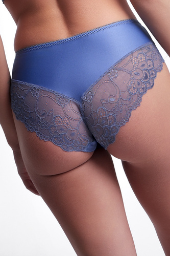 AVA 2302 Denim klasické dámské kalhotky krajkové modré pohodlné