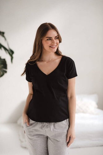 Two Ways bluzka ciążowa i do karmienia dwustronna krótki rękaw  Milk&Love czarny