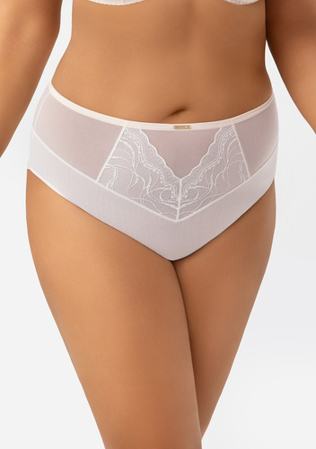 Gorsenia F 011 Dora kalhotky s vyšším pasem pohodlné krajkové beige